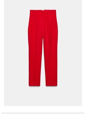 Zara High Waisted, slim fit, ankle length red pants